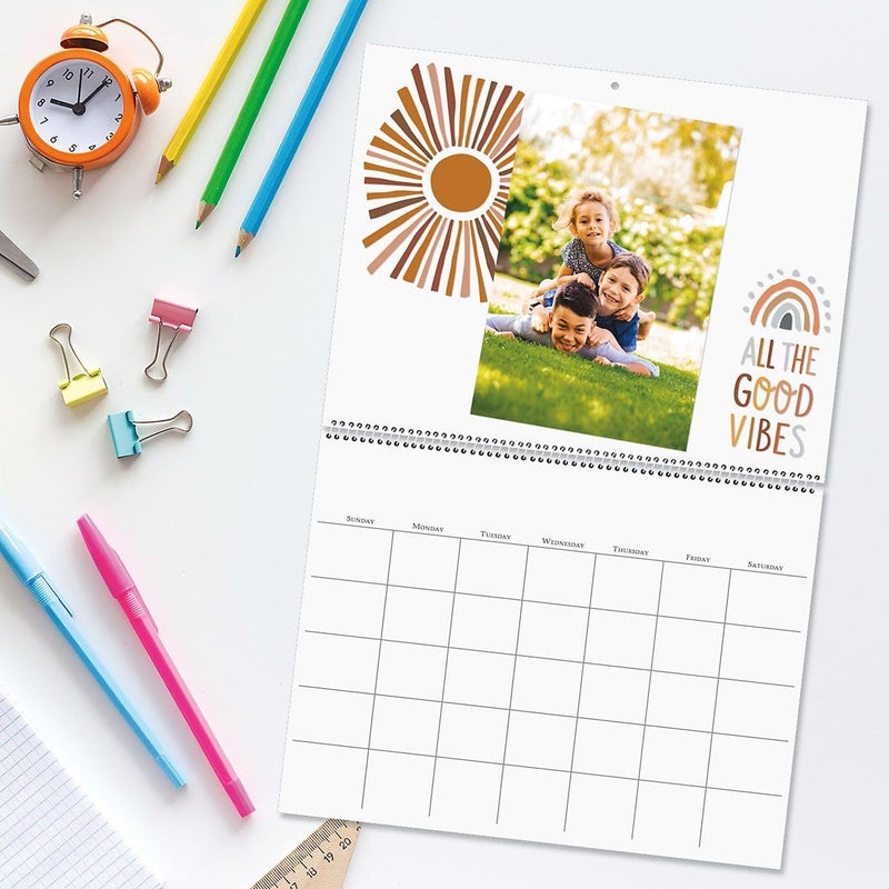 Current Blank Scrapbook Wall Calendar, Undated, 12-Inch x 9-Inch Size Closed, 18-Inch Size Open, Large Bookstore-Quality, DIY Spiral-Bound Hanging Monthly Calendar for Kitchen & Office, by Current - Image 4